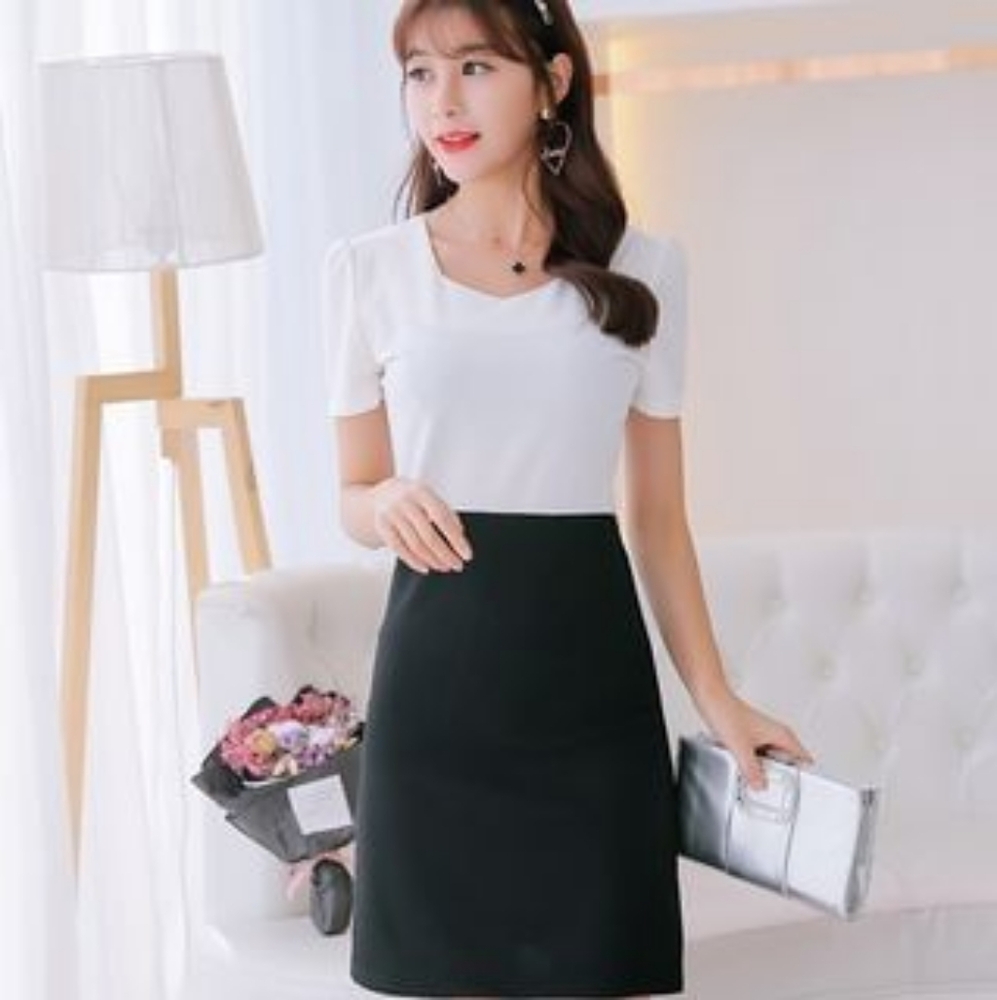 Professional Black and white dress